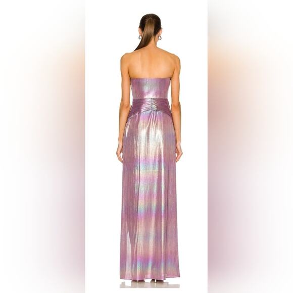 Retrofete Soleil Dress in Lilac Aurora Size Large Strapless NWT Cutout Metallic - Picture 3 of 15